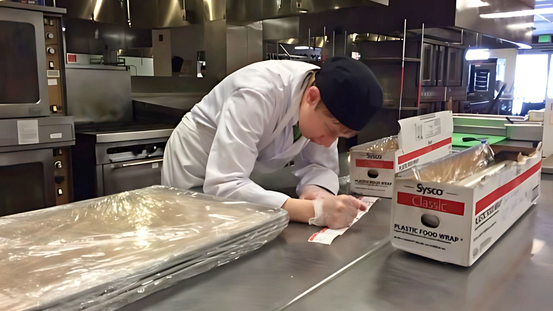Andrew working within a professional kitchen