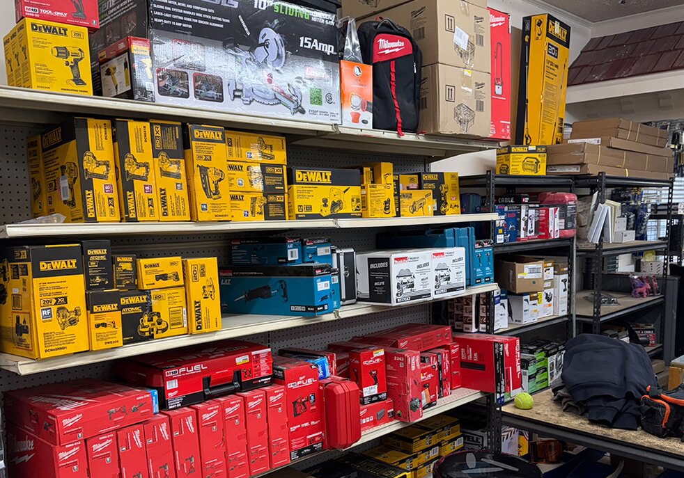 Power tool aisle at Booneville Lumber Company.