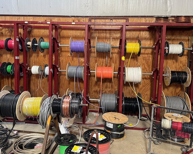 Electrical supplies sold at Booneville Lumber Company.