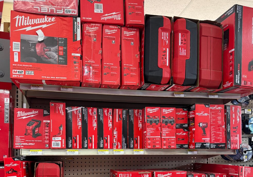 Power tool aisle at Booneville Lumber Company.