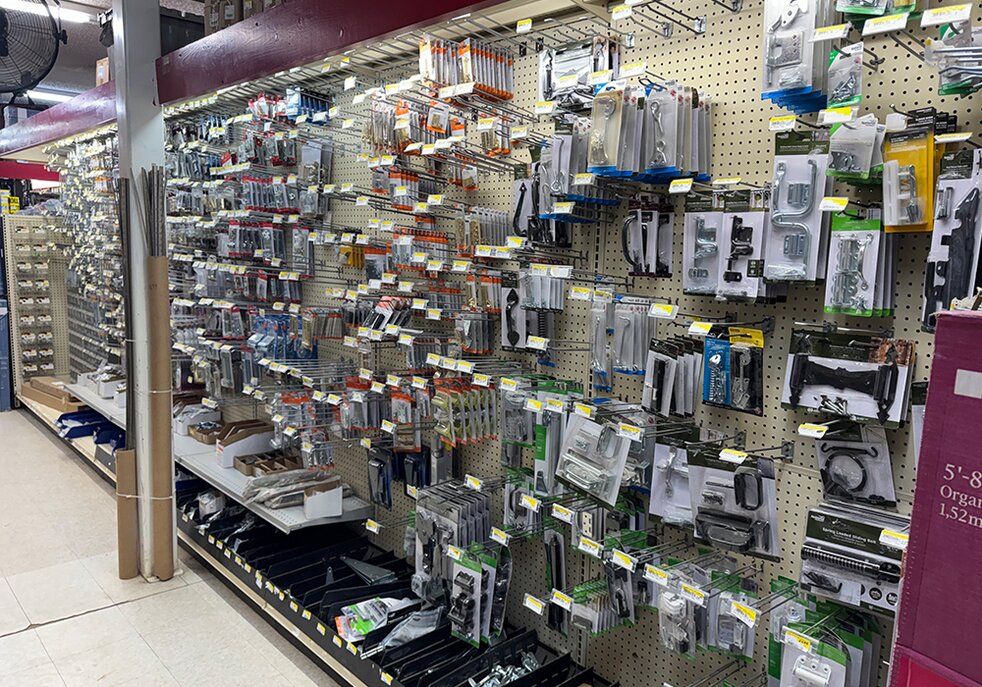 Hardware aisle at Booneville Lumber Company.
