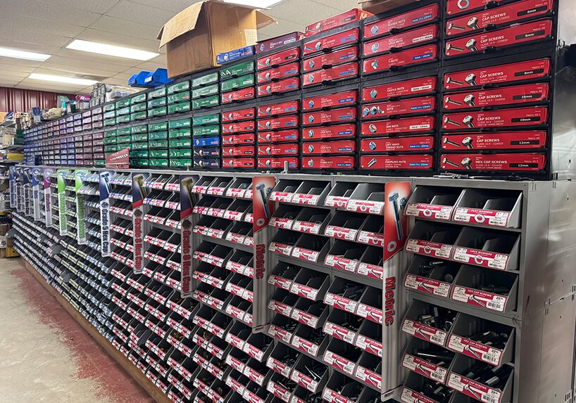 Fasteners sold at Booneville Lumber Company.