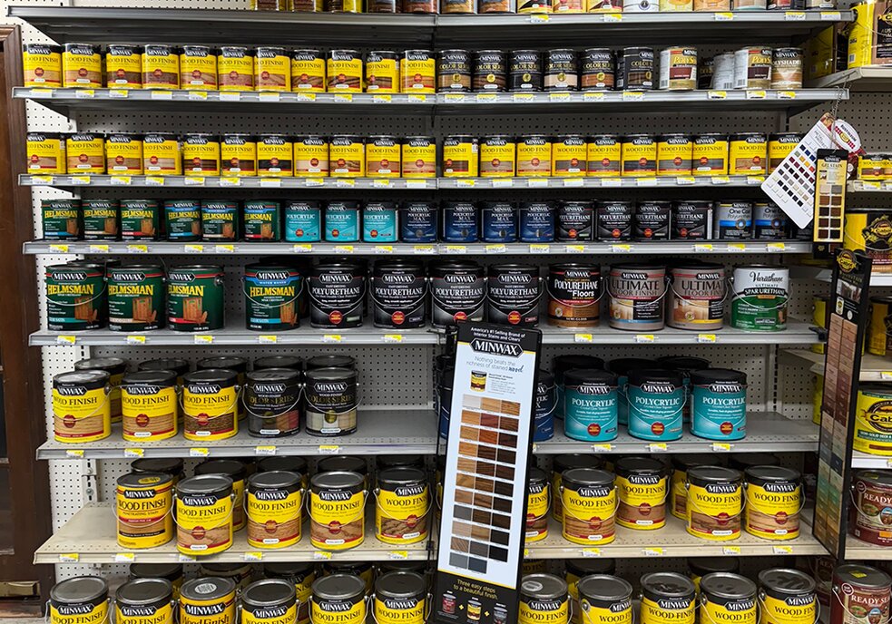 Stains available at Booneville Lumber Company.