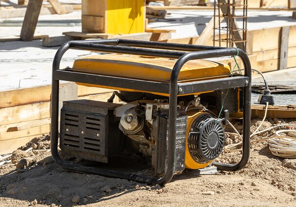 A generator on a construction site.