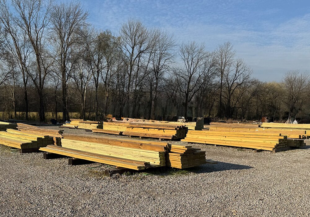 Decking lumber at Booneville Lumber Company. 