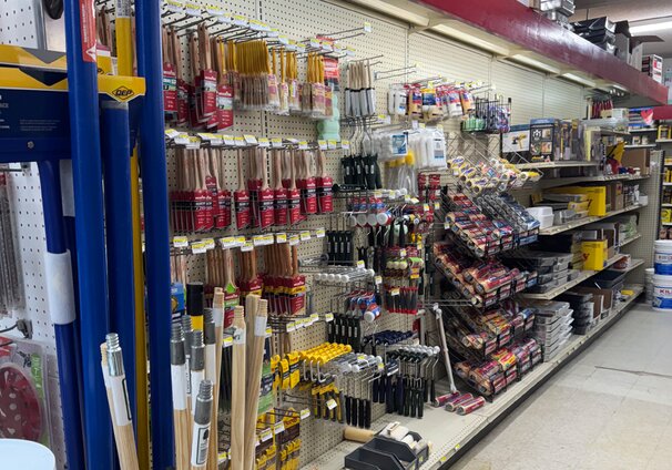 Paint brushes and accessories at Booneville Lumber Company.