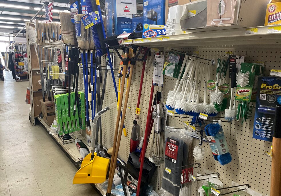 Cleaning products at Booneville Lumber Company.