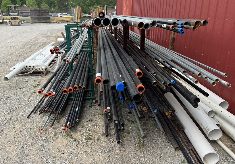 Plumbing supplies at Booneville Lumber Company.