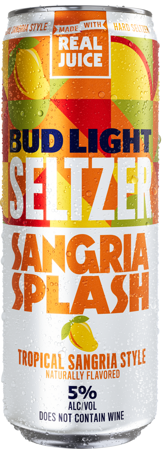 This is a can of Bud Light Seltzer Sangria Splash Tropical Sangria Style