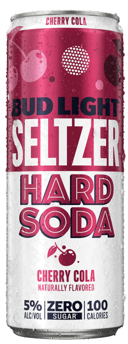 This is a can of  Bud Light Seltzer Hard Soda Cherry Cola