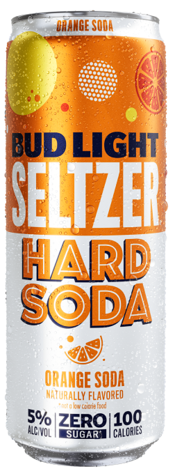 This is a can of Bud Light Seltzer Hard Soda Orange Soda