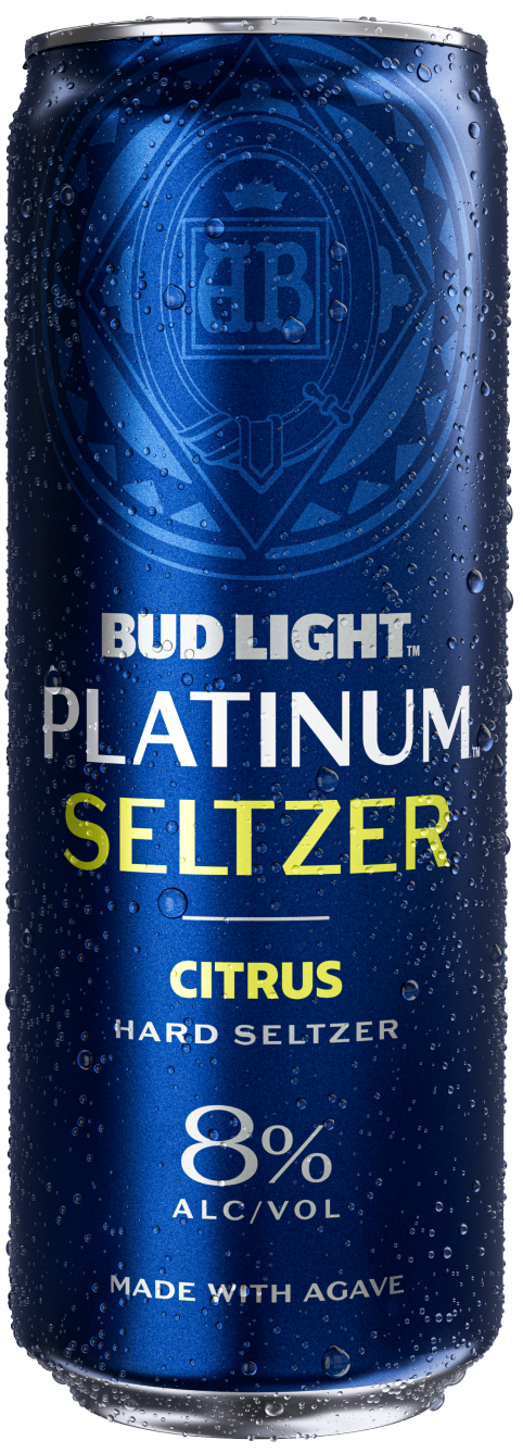 This is a can of Bud Light Platinum Seltzer Citrus