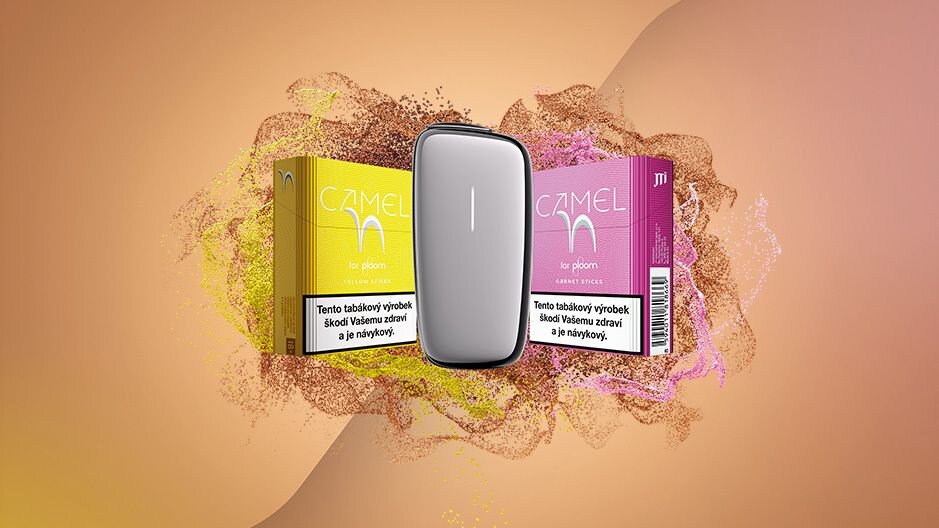 Camel Yellow a Garnet náplň a stříbrné zařízení Ploom X