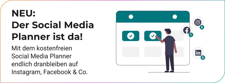 Banner mit Social Media Planner