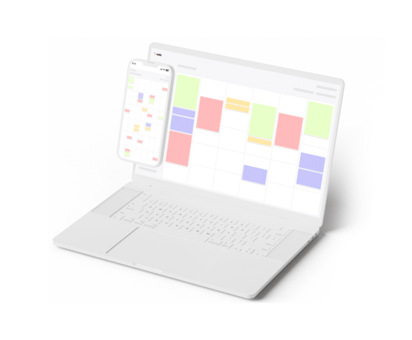 Illustration of eola booking system's calendar for surf schools