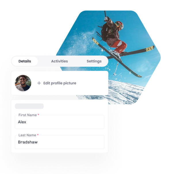 Illustration of eola booking system Ski Instructor profile settings