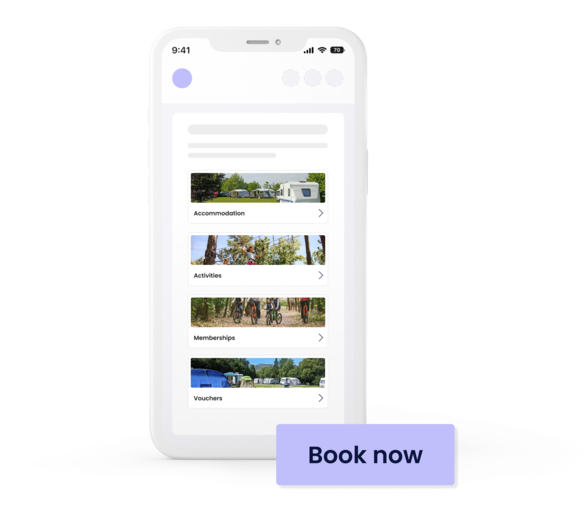 Illustration of eola's widget displaying the ability to have activities, accommodation, memberships and vouchers all within one platform