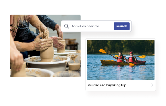Illustration of the eola marketplace to find activities and experiences near you