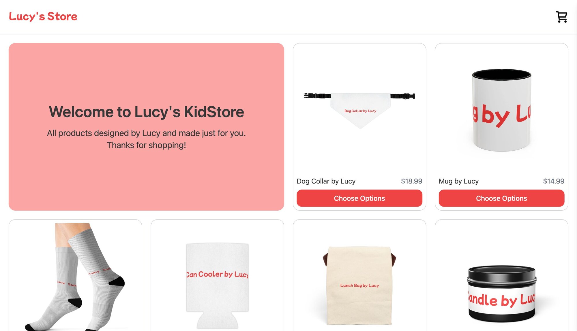 KidStores are AI-generated in a matter of minutes and stocked with pre-selected personalized products.