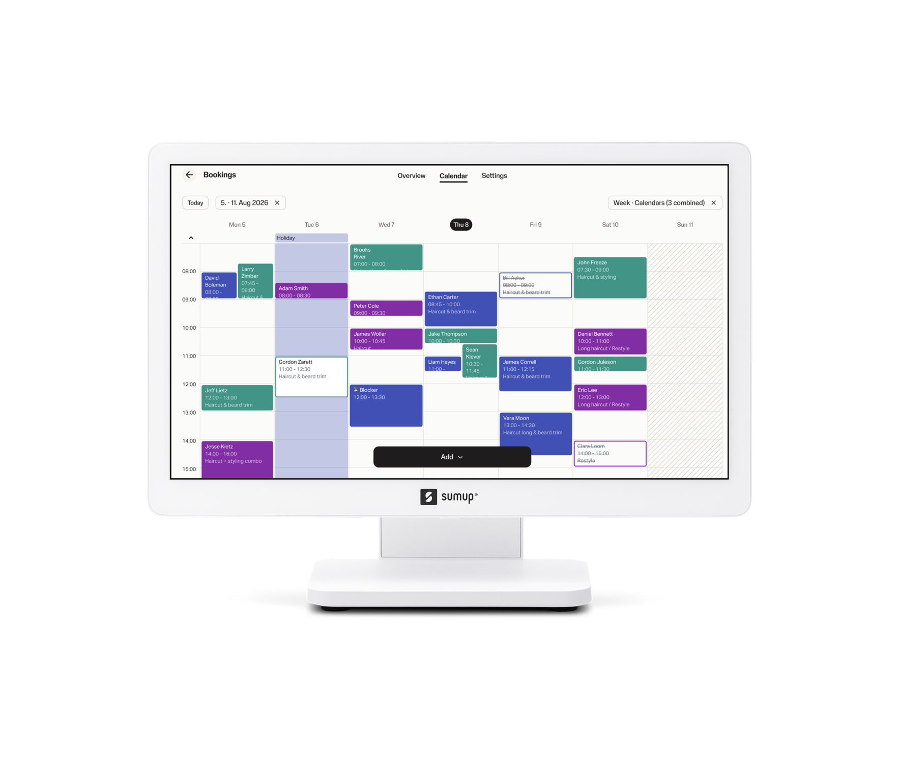 POS Lite showing the bookings screen