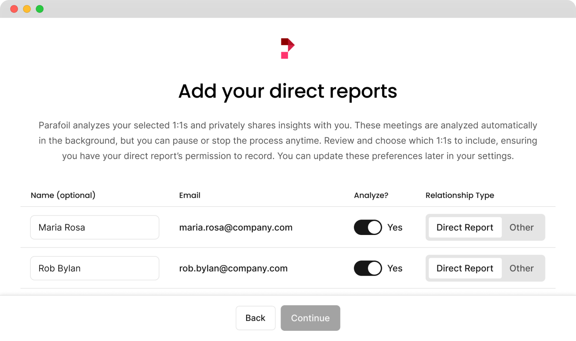 Connecting team members screen