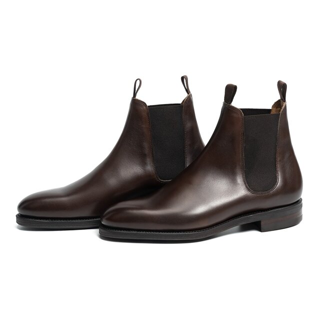 Dark brown calf wholecut chelsea boot