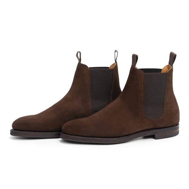 Brown suede wholecut chelsea boot