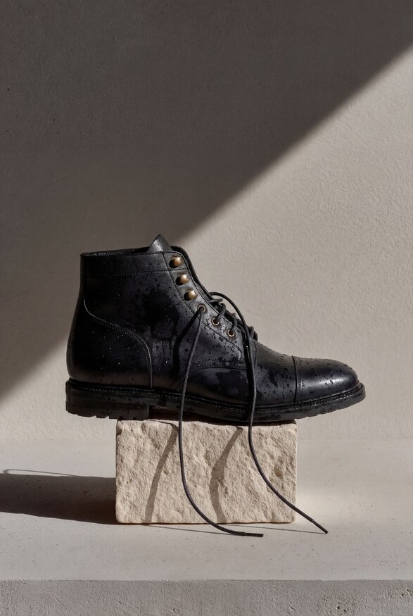 514386 - noir cuir veau Waxy cuir veau  E