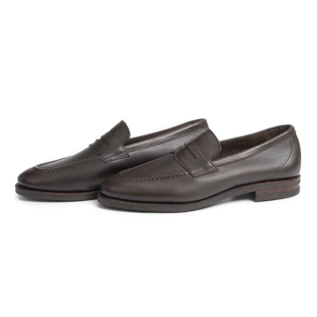 Brown Softcalf Unlined Penny Loafers