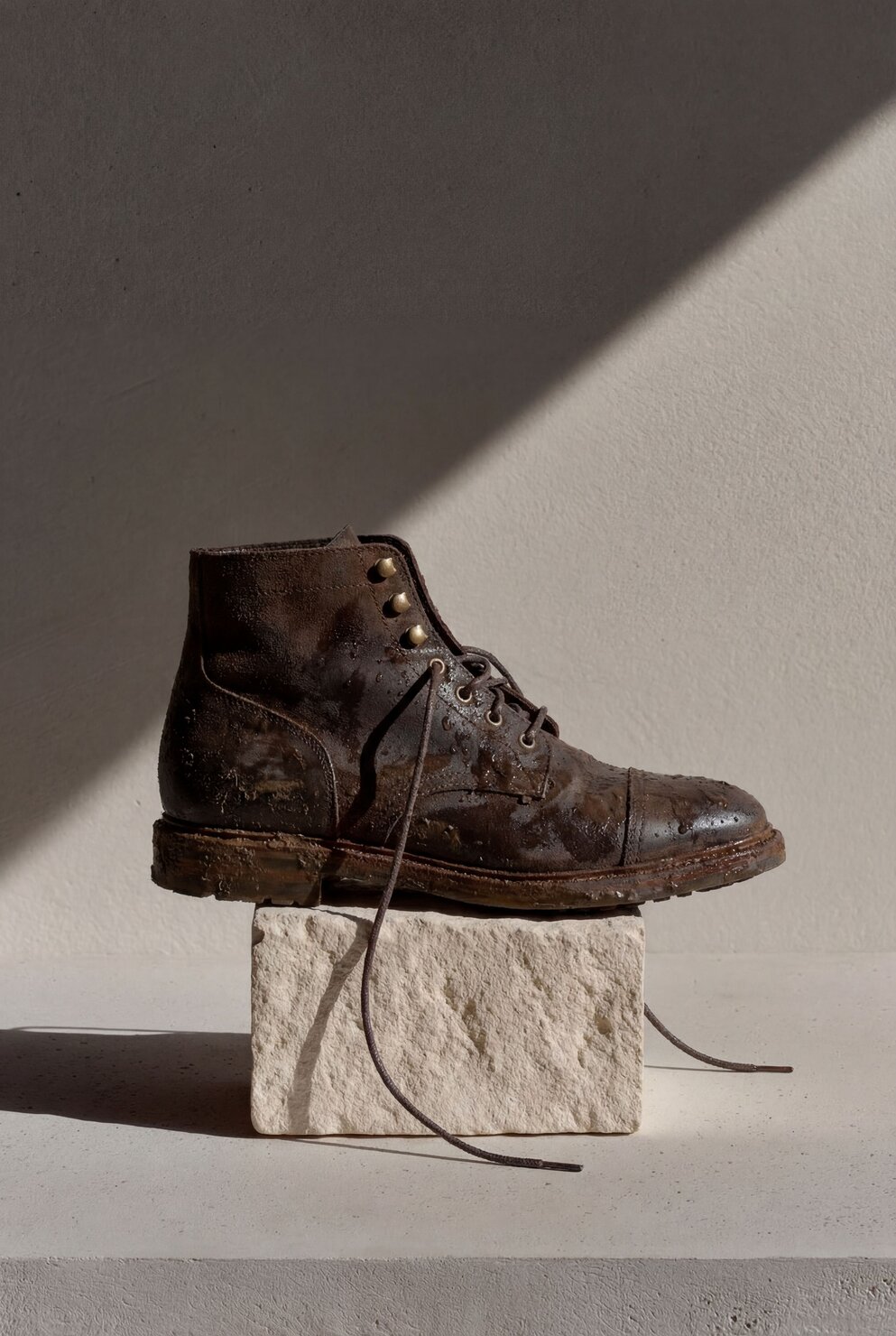 Rust waxy calf commander workboot.