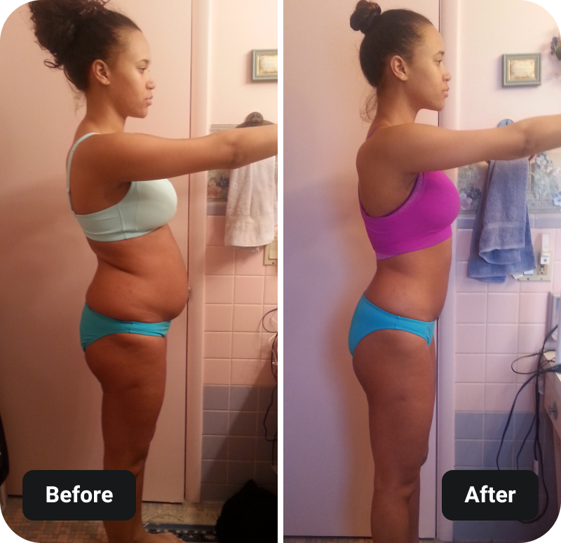 Before and after photo of Sophie