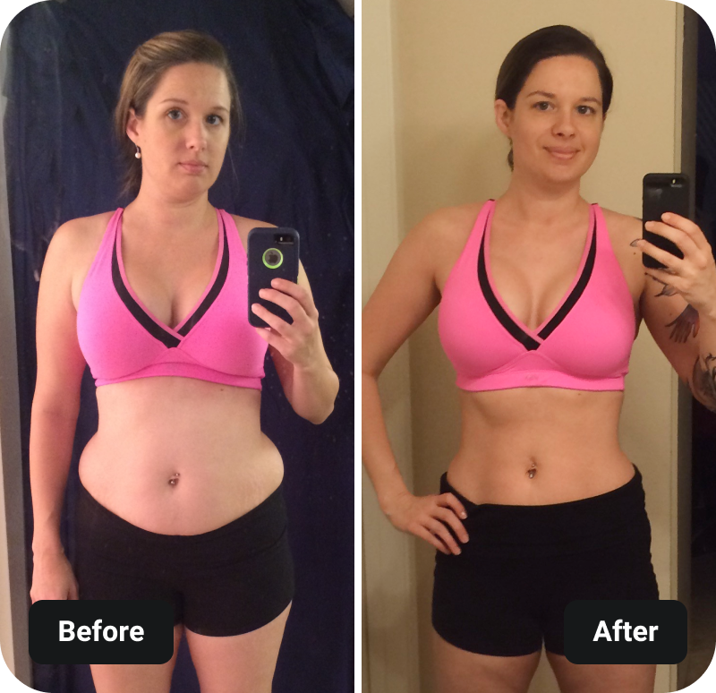 Before and after photo of Lacey