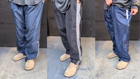 3 pairs of Vintage Blue and Black Reebok trackpants