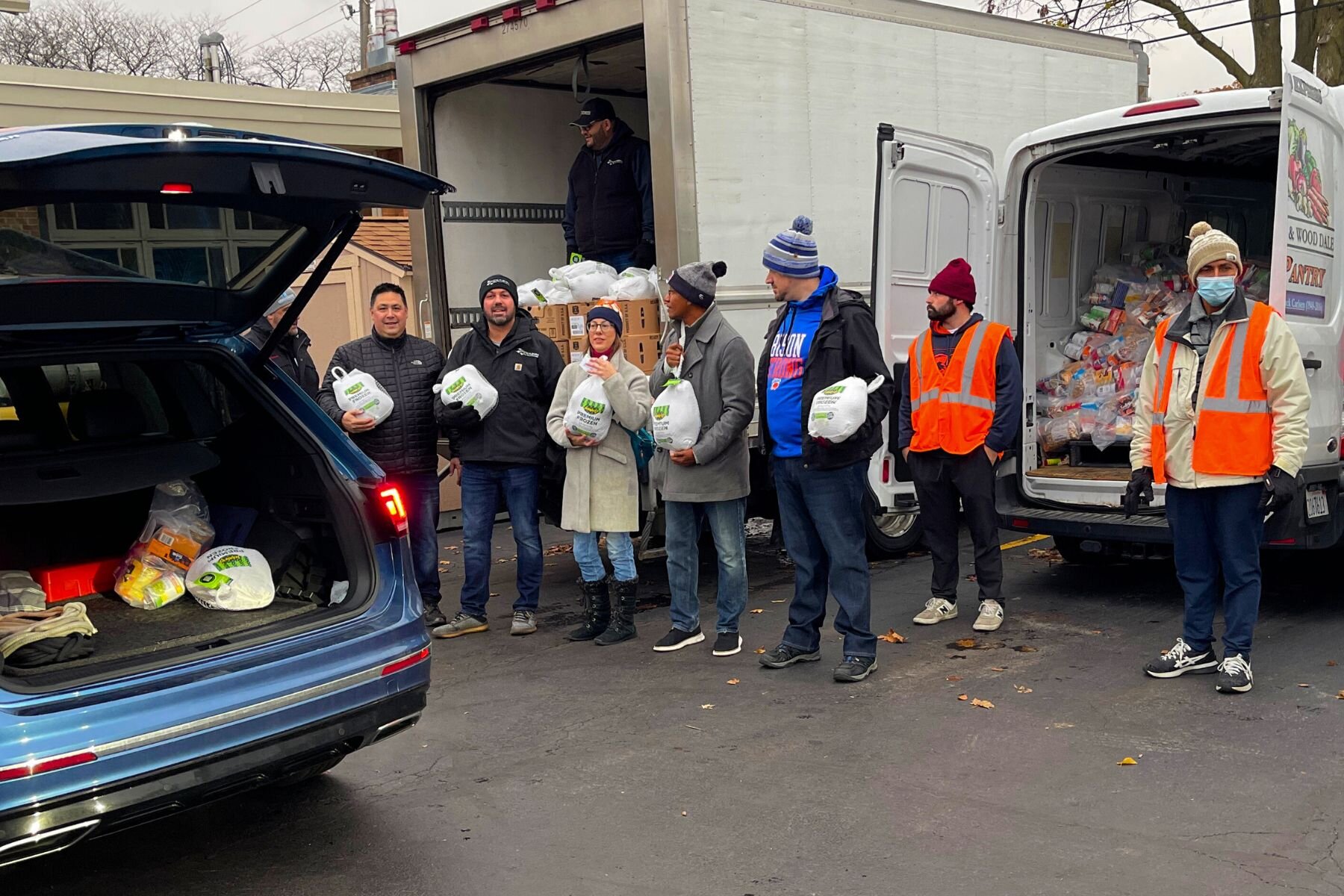 Turkey donations being prepared for Bensenville Food Pantry