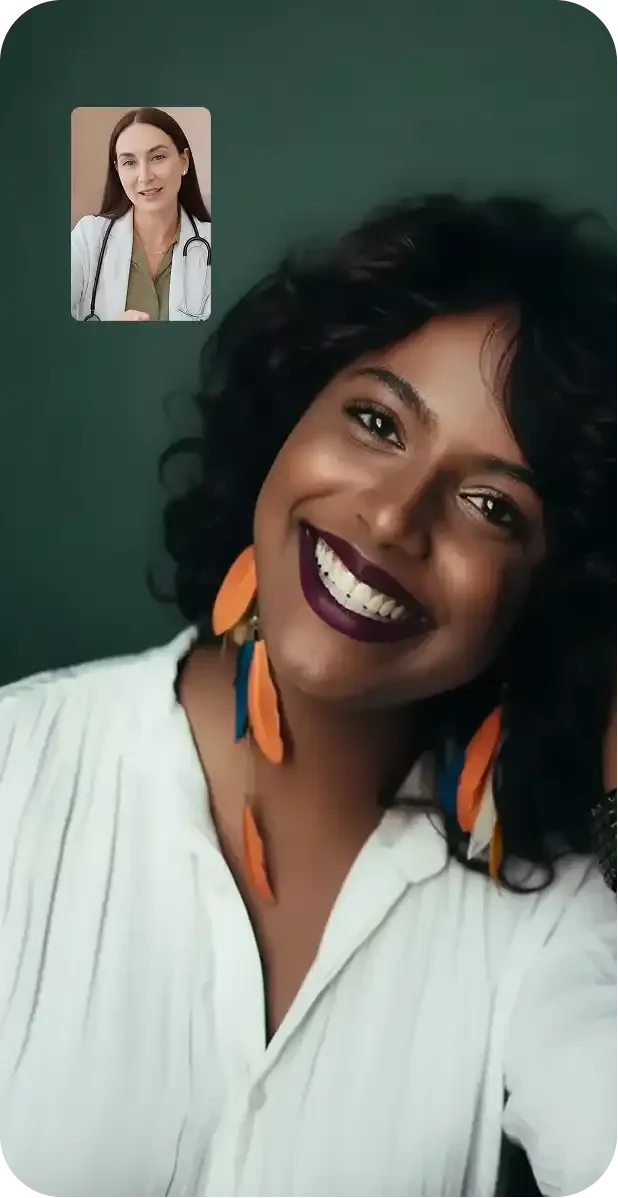 Person having a review session with a doctor