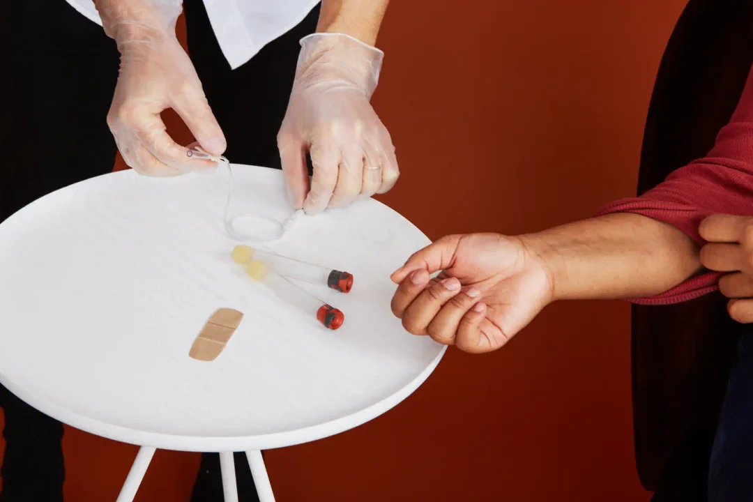 Person getting lab test