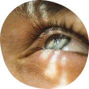 Closeup of eye looking up