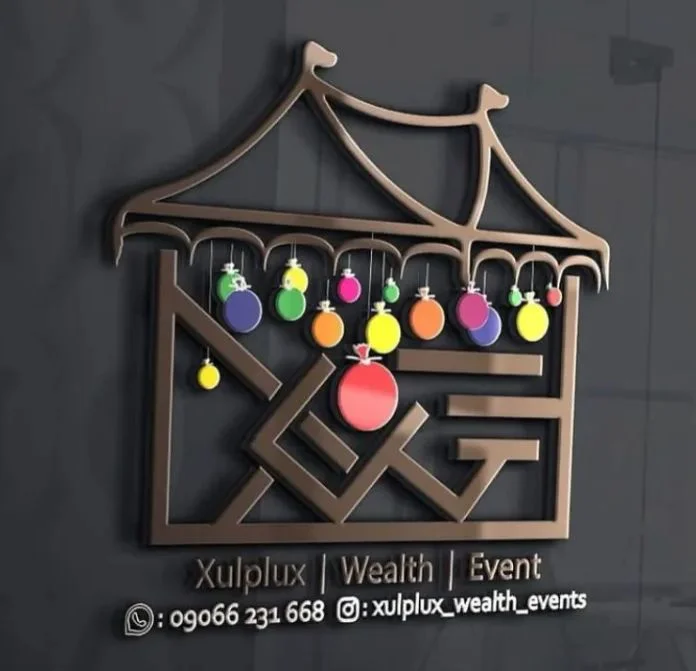 Creative logo design with decorative hanging elements