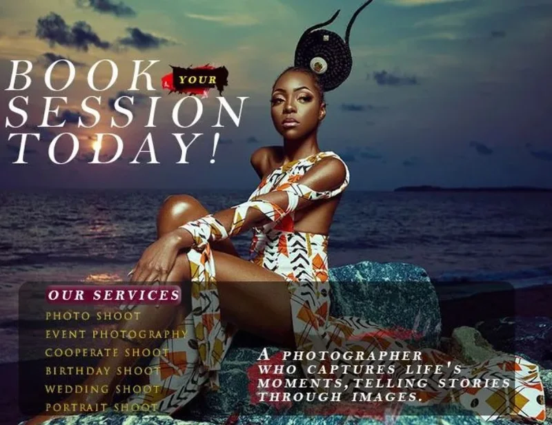 Photography session booking promotional design