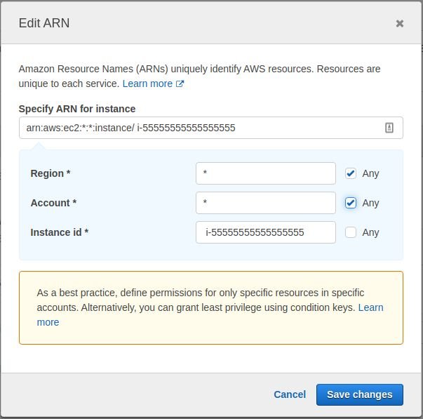 screenshot of aws backend