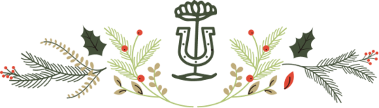 Holiday leaves with logo