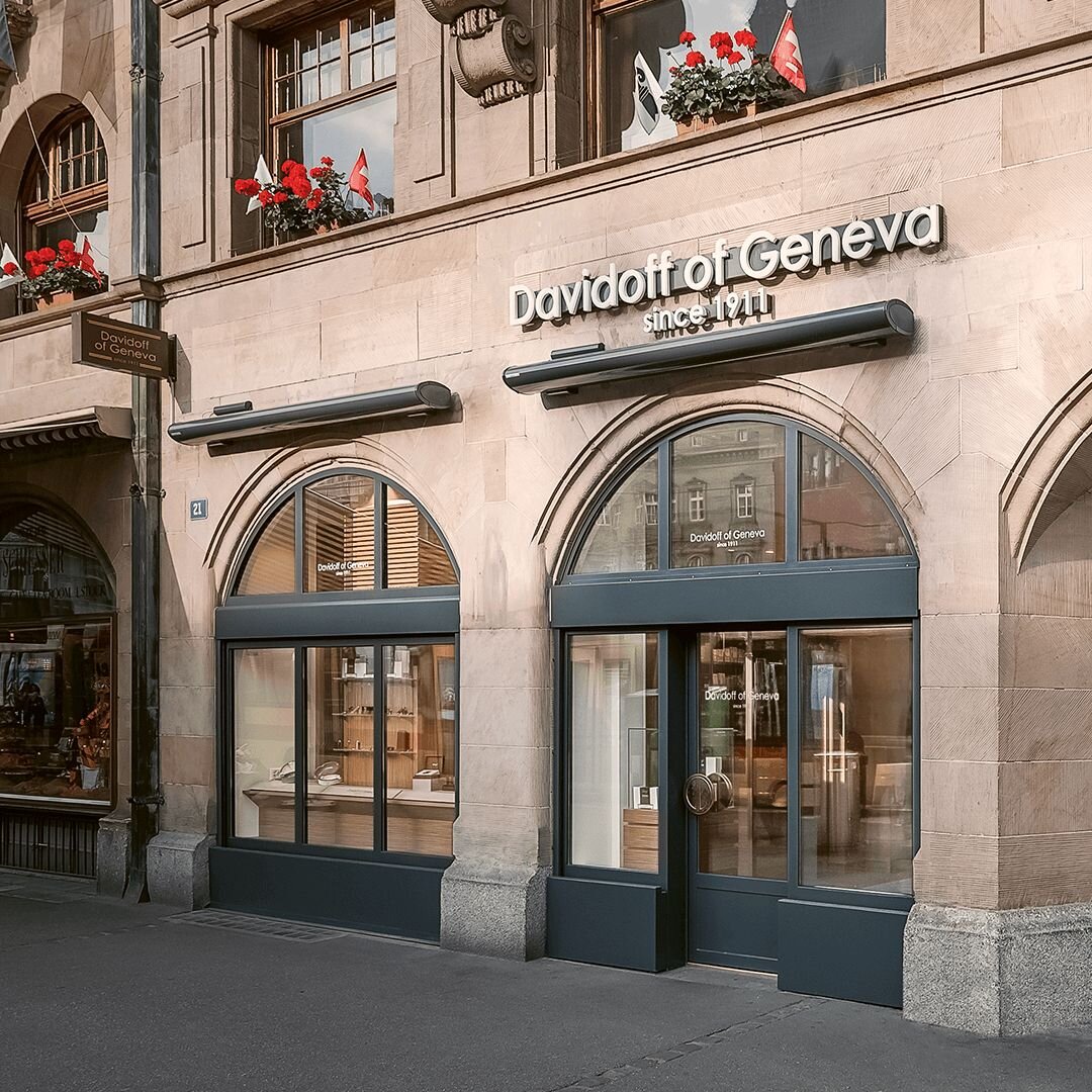 Oettinger Davidoff flagship store in Basel, Switzerland, on the market square. 