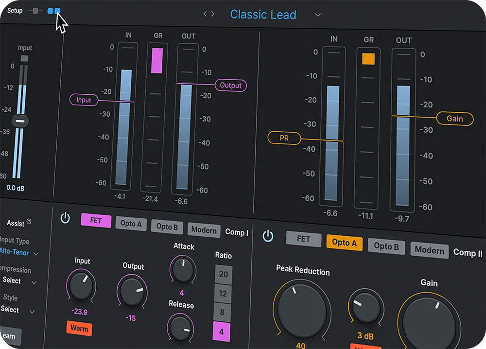 detail of vocal compressor dual stage compression