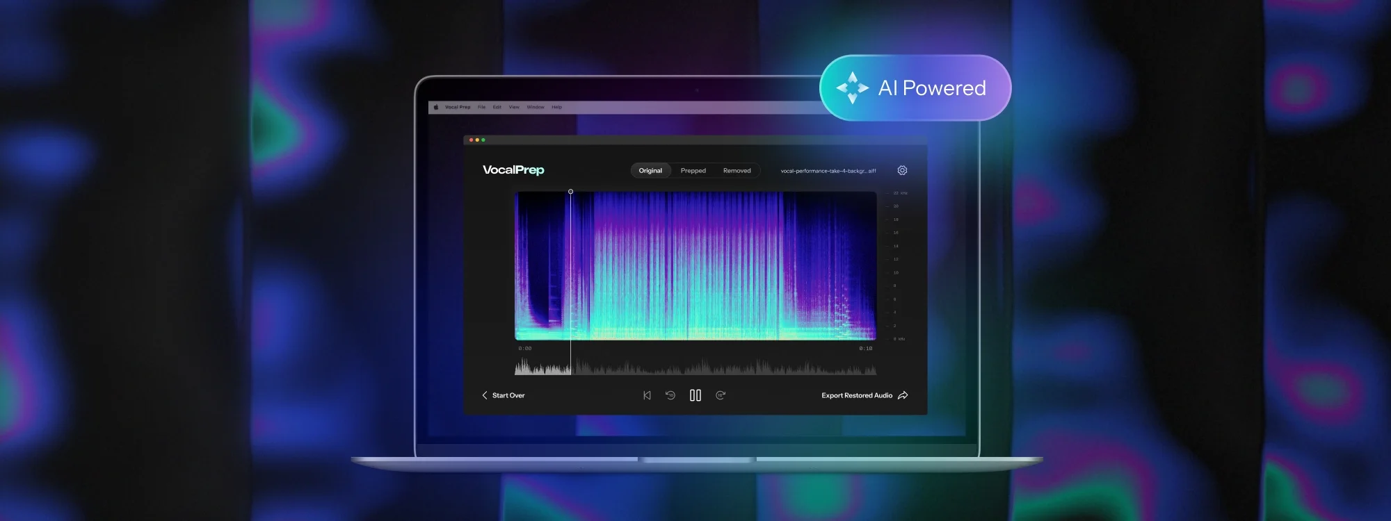 Vocal Prep app interface on a laptop