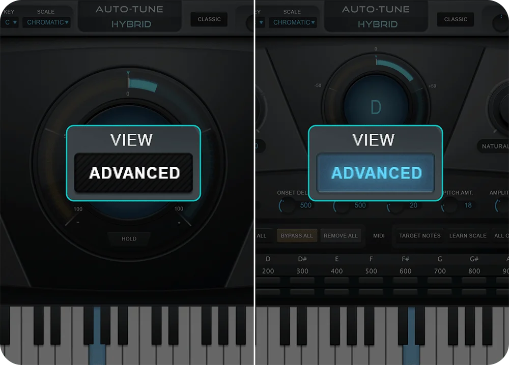 AutoTune Hybrid in basic or advanced mode