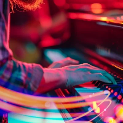 A pair of hand playing the piano