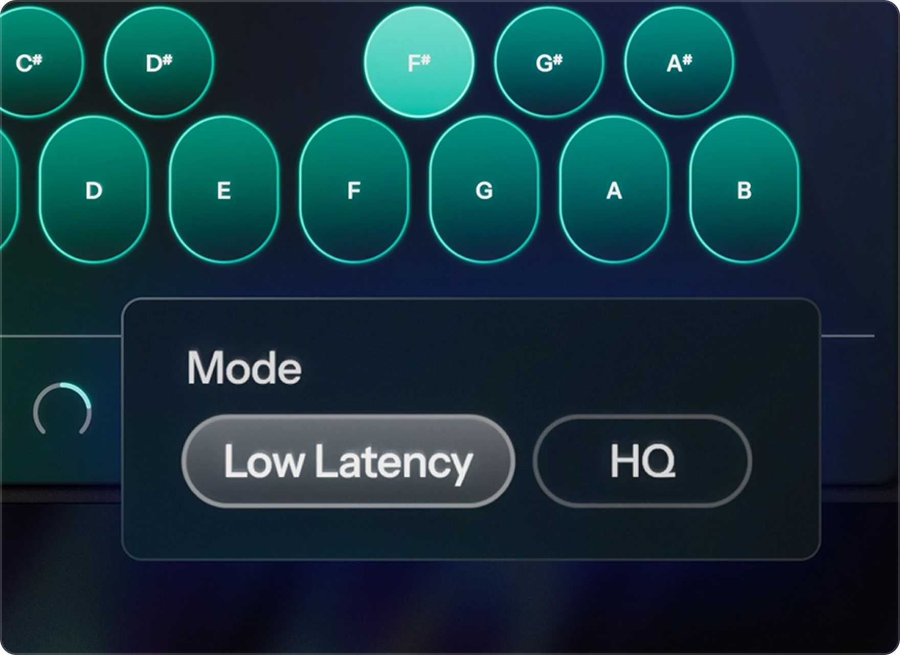 Close up of Low Latency Mode button