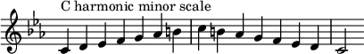 C harmonic minor scale