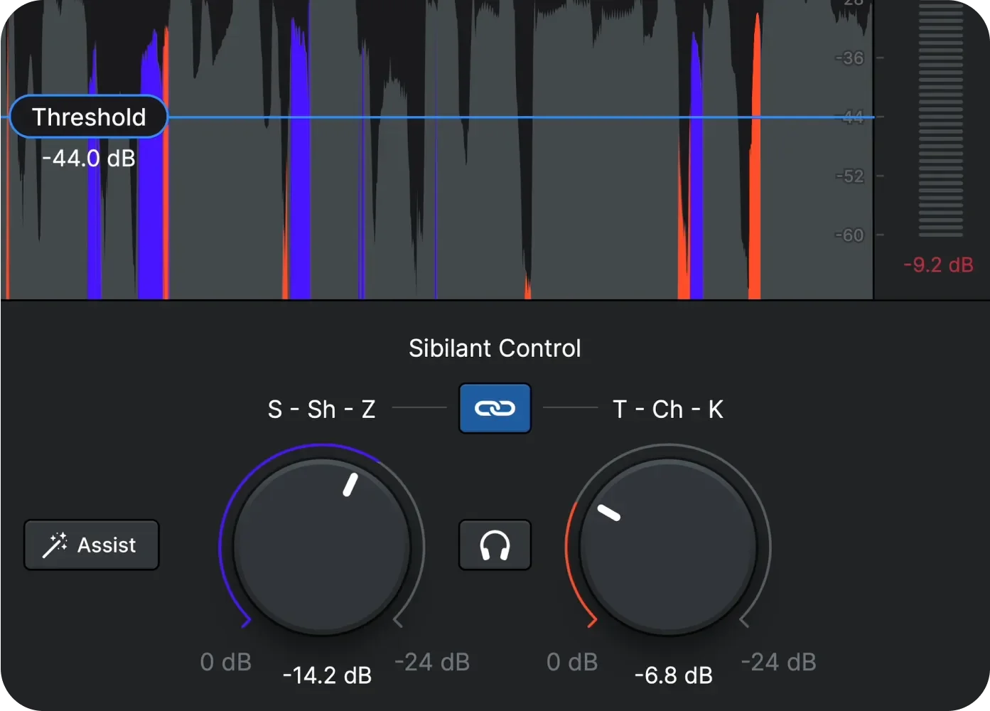 Vocal De-Esser controls