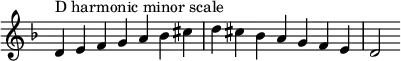 D harmonic minor scale